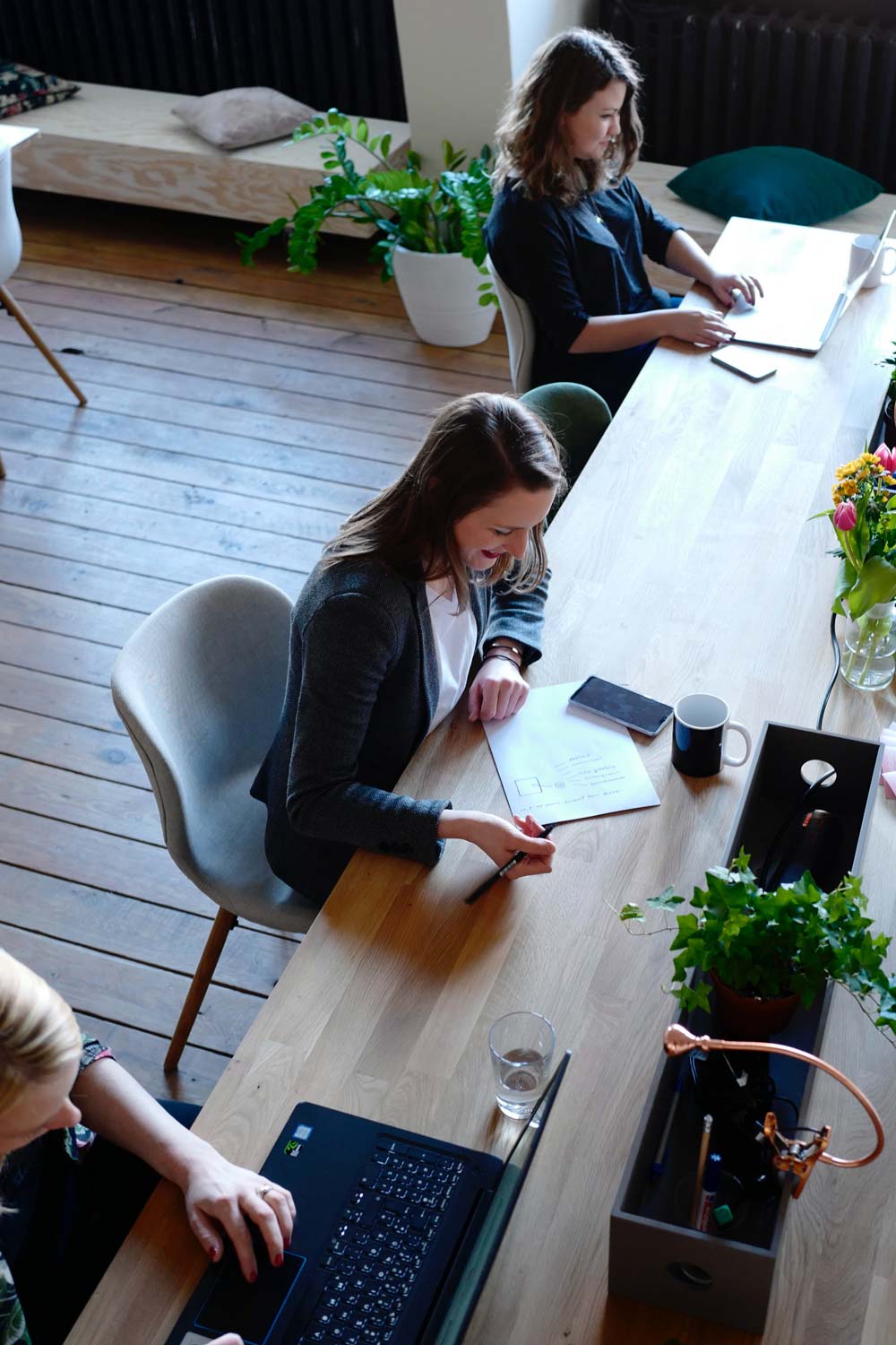 women working at their desk